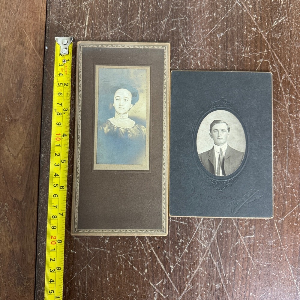 (2) Antique cabinet card Studio Photographs Wilder Studio Marion IL‎ Sherertz - Picture 3 of 9